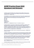 ACRP Practice Exam 2023 Questions and Answers Rated 100%  