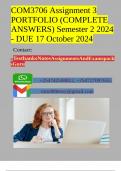 COM3706 Assignment 3 PORTFOLIO (COMPLETE ANSWERS) Semester 2 2024 - DUE 17 October 2024