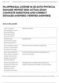 PA APPRAISAL LICENSE 16-20 AUTO PHYSICAL DAMAGE NEWEST 2024 ACTUAL EXAM COMPLETE QUESTIONS AND CORRECT DETAILED ANSWERS (VERIFIED ANSWERS)