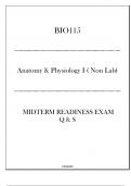 (BIO115) Midterm Readiness Exam Q & S - A & P I (Non Lab