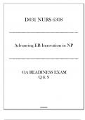 (D031-NURS 6308) OA Readiness Exam Q & S - Advancing EB Innovation in NP.