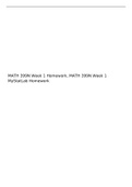 MATH 399N Week 1 Homework,MATH 399N Week 1 MyStatLab Homework, MATH 399N: Applied Managerial Statistics- Chamberlain