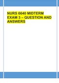 NURS 6640 MIDTERM EXAM 3 – QUESTION AND ANSWERS. DOWNLOAD TO SCORE A+