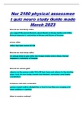 Nur 2180 physical assessment quiz neuro study Guide made March 2023