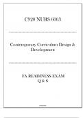 (C920-NURS 6003) FA Readiness Exam Q & S - Contemporary Curriculum Design & Development.