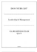 (D030-NURS 5207) OA Readiness Exam Q & S - Leadership & Management