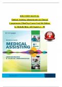 Complete test bank for medical assisting administrative and clinical competencies, 9th edition by blesi (9780357502815-isbn) All chapters are included.