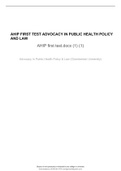 AHIP FIRST TEST ADVOCACY IN PUBLIC HEALTH POLICY AND LAW