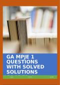 GA MPJE 1 QUESTIONS WITH SOLVED SOLUTIONS GRADED A+