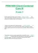 PRN1409 Client-Centered Care III Exam 3