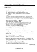 Chapter 20: Pediatric Variations of Nursing Interventions Hockenberry: Wong’s Essentials of Pediatric Nursing, 10th Edition   ALL ANSWERS 100% SOLVED 2022/2023 EDITION RATED GRADE A+