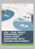 CR4 - FAIR CREDIT REPORTING ACT (2024) EXAM QUESTIONS WITH PASSED SOLUTIONS!!