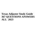 Texas Adjuster Study Guide 367 QUESTIONS ANSWERS ALL 2023