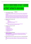 NUR 511MIDTERM STUDY GUIDE LATEST UPDATE 2023/2024