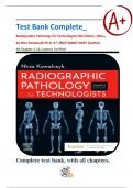 Test Bank Complete_ Radiographic Pathology for Technologists 8th Edition, (2021) by Nina Kowalczyk| All Chapter 1-12| Latest| Verified