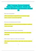 DWC Training: Person-Centered Planning with Children, Adults and Families Questions and Answers Graded  A+