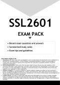 SSL2601 EXAM PACK 2024 - DISTINCTION GUARANTEED