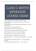 CLASS C WATER OPERATOR LICENSE EXAM