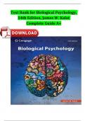 Test Bank For Biological Psychology, 14th Edition, James W. Kalat Fully Covered Complete Guide A+ Solution ISBN:9781305105409 Newest Version