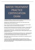 WATER TREATMENT PRACTICE CERTIFICATION EXAM 