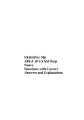 NURSING 706 APEA 3P EXAM Prep Neuro Questions with Correct Answers and Explanations