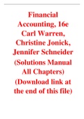 Financial Accounting, 16e Carl Warren, Christine Jonick, Jennifer Schneider (Solution Manual)