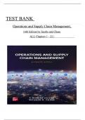 TEST BANK For Operations and Supply Chain Management, 16th Edition by F. Robert Jacobs and Richard Chase, All Chapters 1 to 22 complete Verified editon ISBN: 9781260238907