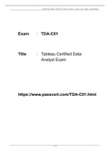 TDA-C01 Tableau Certified Data Analyst Update Dumps