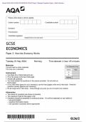 4. Actual 2024 AQA GCSE ECONOMICS 8136/2 Paper 2 Merged Question Paper + Mark Scheme