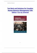 Complete Test Bank Canadian Human Resource Management 12th Edition Schwind Questions & Answers with rationales (Chapter 1-13)