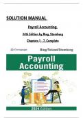 Solution Manual for Payroll Accounting 2024, 34th Edition by Bernard J. Bieg, Bridget Stomberg,  All Chapters 1 to 7 complete Verified editon ISBN:  9780357901052