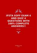 IFSTA EOFF EXAM 4 AND QUIZ 4 QUESTIONS WITH 100% COMPLETE ANSWERS!!