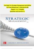 Test Bank Strategic Management 5th Edition by Frank Rothaermel Chapter 1-12 Complete Fully Covered A+ Guide ISBN:9781260571233 Newest Version 2024 Instant Pdf Download