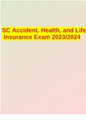 SC Accident. Health, and Life Insurance Exam 2023/2024