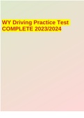 WY Driving Practice Test COMPLETE 2023/2024