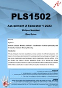 PLS1502 Assignment 2 Semester 1 2023