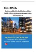 TEST BANK for Business and Society 17th Edition by Lawrence & Weber, All Chapters 1 to 19 complete Verified editon