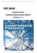 TEST BANK For Corporate Finance 6th Edition by Berk & DeMarzo, All Chapters 1 to 31 complete Verified editon ISBN:9780136648802