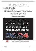 TEST BANK For McGraw-Hill's Essentials of Federal Taxation 2025 Edition, 15th Edition By Brian Spilker, Benjamin Ayers, 