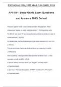 API 570 - Study Guide Exam Questions and Answers 100% Solved