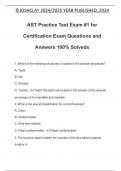 AST Practice Test Exam #1 for Certification Exam Questions and Answers 100% Solvedx