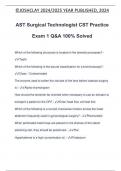 AST Surgical Technologist CST Practice Exam 1 Q&A 100% Solved