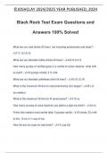 Black Rock Test Exam Questions and Answers 100% Solved