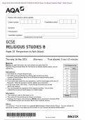 . Actual 2024 AQA GCSE RELIGIOUS STUDIES B 8063/2X Paper 2X Merged Question Paper + Mark Scheme