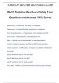 DANB Radiation Health and Safety Exam Questions and Answers 100% Solved