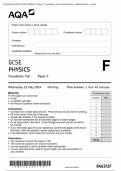 2024 AQA GCSE PHYSICS 8463/1F Paper 1 Foundation Tier Question Paper + Mark Scheme + Insert