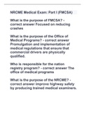 NRCME Medical Exam: Part I (FMCSA) with 100% complete solutions