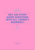 SDV 100 STUDY GUIDE QUESTIONS WITH ALL CORRECT ANSWERS!!