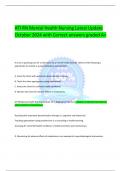 ATI RN Mental Health Nursing Latest Update October 2024 with Correct answers graded A+ A nurse is planning care for a client who has a mental health disorder. Which of the following is appropriate to include as a psychobiological intervention? A. Assist t