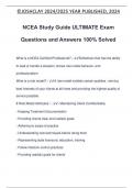 NCEA Study Guide ULTIMATE Exam Questions and Answers 100% Solved